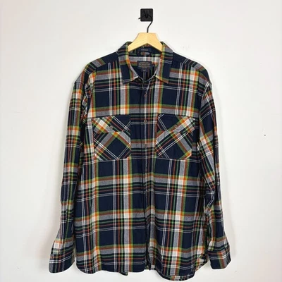 Camisa de franela a cuadros Pendleton Burnside para hombre XL azul naranja verde algodón Foto 1 de 4