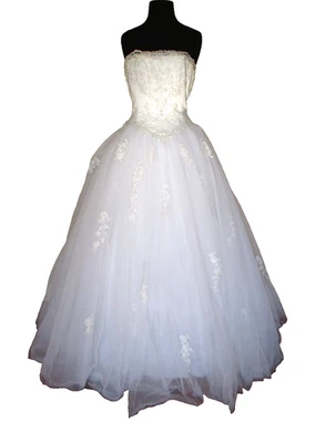 Michaelangelo David's Bridal Wedding Gown Size 2 Beaded Gown T8280 Strapless - Image 1 of 4