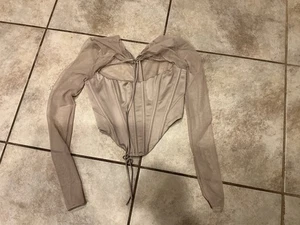 Mistress Rocks House Of Cd Korsett Top Bluse Taupe XS - Bild 1 von 5