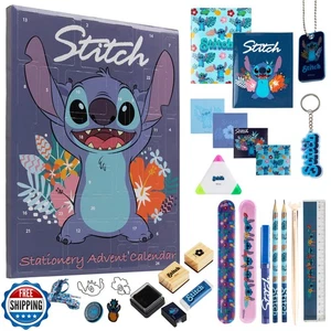 Disney Stitch Kids Advent Calendar 2025 with 24 Stationery Items,  Sticky Not - Picture 1 of 5