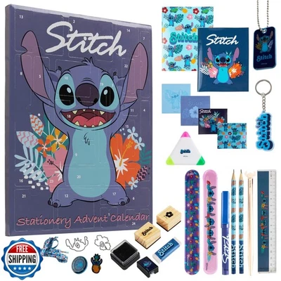 Disney Stitch Kids Advent Calendar 2025 with 24 Stationery Items,  Sticky Not - Image 1 of 4