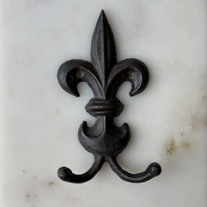 Gusseisen Wandhaken Fluer-De-Lis Doppelhaken - Bild 1 von 3