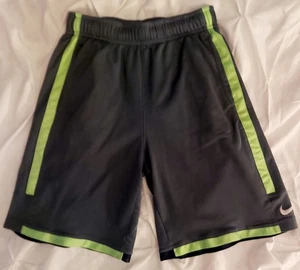 Big Boy's Sz S Nike Dri-Fit Dark Gray with Flouresant Green Shorts - Picture 1 of 2