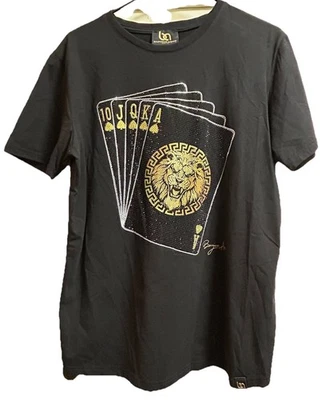 Camiseta Masculina Bourgeois Avenue Paris Bougie Leão Strass Gola Redonda - Tamanho G - Imagem 1 de 4