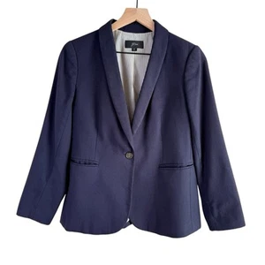J.Crew Damen Größe 6P Marine Parker Blazer aus Wollflanell Einknopf - Bild 1 von 12