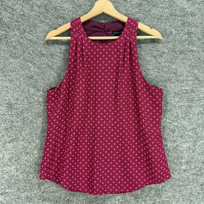 Blusa Banana Republic Mujer M Mediana Rosa Geométrica Sin Mangas Forrada Informal Foto 1 de 4