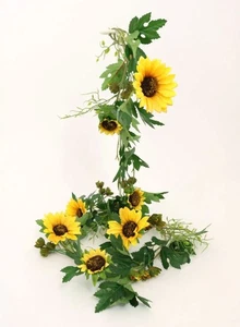 Artificial Sunflower Garland - 6ft Long with Realistic Flowers - Picture 1 of 1