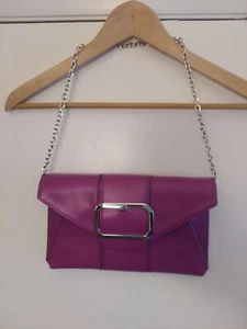 Banana Republic Envelope Chain Strap Purse Purple Cow Leather  - Picture 1 of 10