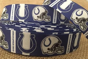 1 Yard 1" INDIANAPOLIS COLTS Inspired Grosgrain Ribbon - # 2 - Picture 1 of 1
