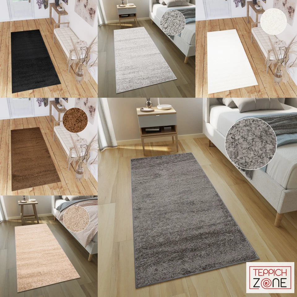 Alfombra corredor piso alto peludo monocromático moderno salón dormitorio - Imagen 1 de 1