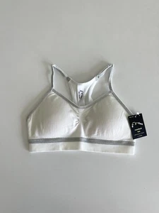NWT Art Class White w/ Silver trim Racerback Padded Bralette Bra | Small - Picture 1 of 7