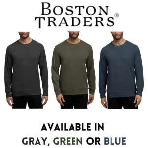 NUEVO Boston Traders Para hombres Mangas Largas Cuello Redondo Suéter Pulóver Sudadera Suave - Imagen 1 de 9