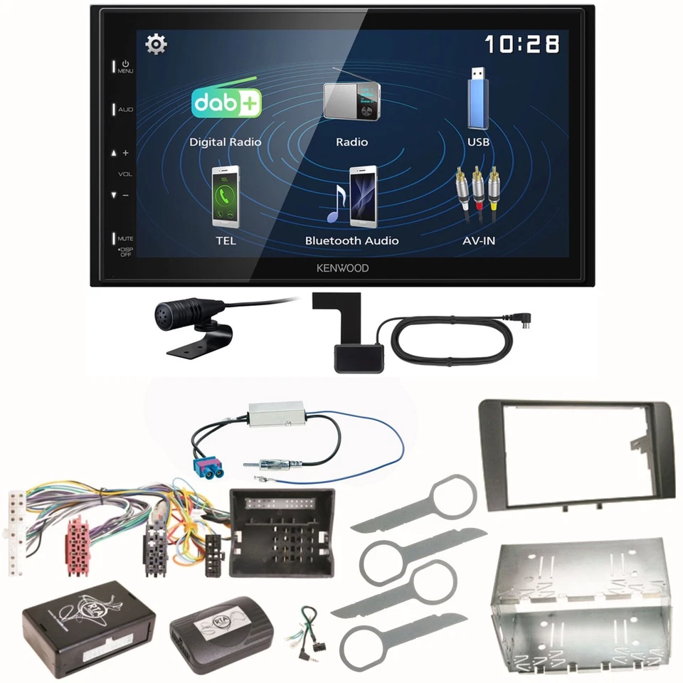 Kenwood DMX129DAB DAB+ Bluetooth USB Einbauset für Audi A3 8P 8PA - Bild 1 von 1