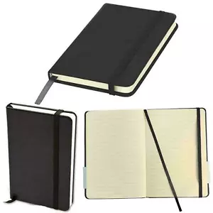 Blocco note notebook posteriore rigido foderato A5 regolato diario annotato libro premium nero - Foto 1 di 10