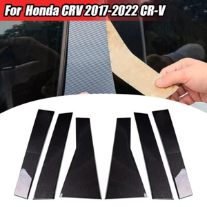 Door Window cARBON fIBER Pillar Post Trim Molding FOR 2017-22 Honda CRV CR-V 6PC - Imagen 1 de 11