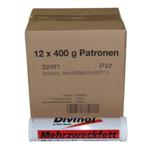 Divinol Fettkartusche 12x Stk Fett 400g Mehrzweckfett 2 Schmierfett ⚙️ Wälzlager - Bild 1 von 2