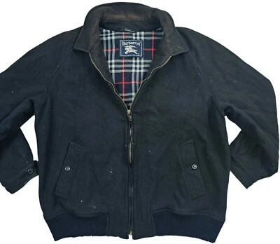 HOT VTG UNISEX BURBERRYS @ SPORTS MA1 BOMBER NOVA LINED NAVY WOOL Jacket 44 or M - Image 1 of 4