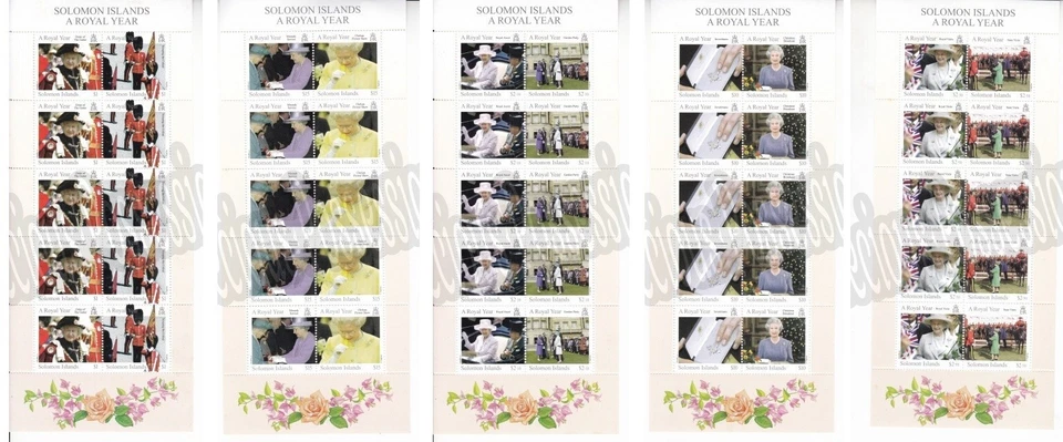 Solomon Islands SG 334-336 MNH MINT STAMP SHEETS 2005 A ROYAL YEAR 5 SHEETS — 第 1/1 张图片