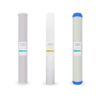 Max Water Whole House Water Filter Set 20" x 2.5" Coconut Shell Carbon, Sediment - Image 1 of 4