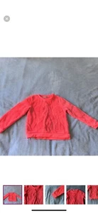 Girls Sweatshirt Sweater With Heart Designs, Pink, Size 6-8, Gently Worn - Picture 1 of 7