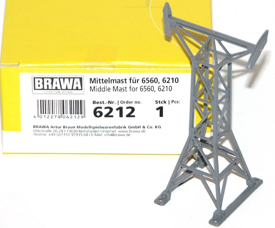 Brawa H0/N 6212 Seilbahn Mittelmast, Höhe 7,7 cm - NEU + OVP - Bild 1 von 1