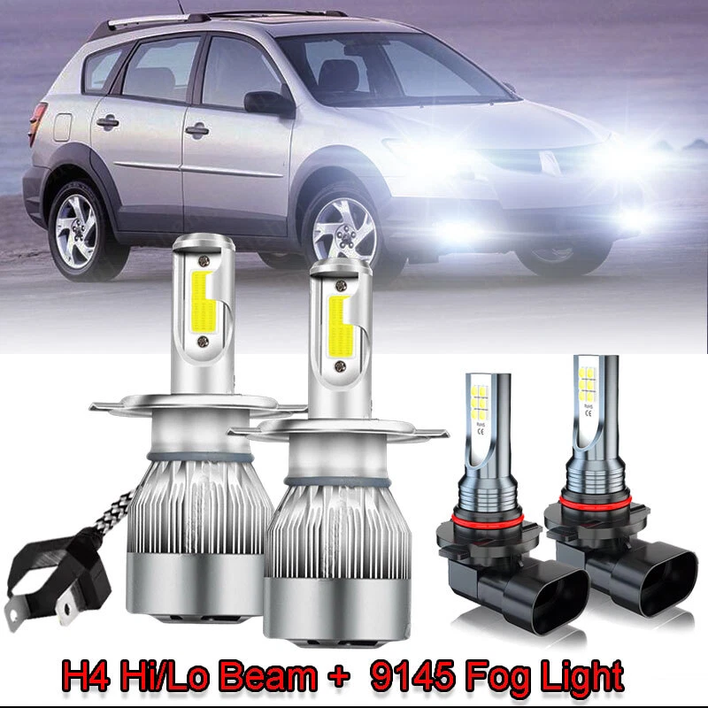 For Pontiac Vibe 2003 2004 2005 2006 2007 2008 LED Headlight+Fog Lights Bulbs 4x Foto 1 de 4