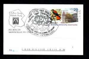 CO6d Handstamped Postal Card 3 Little Pigs Station Ferndale, N.Y. Oct. 2 2001 - Picture 1 of 2
