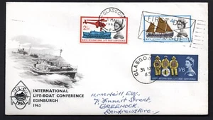 FDC FIRST DAY COVER STAMP 1963 LIFEBOAT FIRST DAY ISSUE ENVELOPE SLOGAN  - Picture 1 of 1