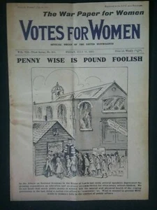 1915 SUFFRAGETTE NEWSPAPER, REPRODUCTION OF THE OFFICIAL WOMEN'S MOVEMENT PAPER - Picture 1 of 10
