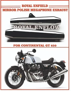Royal Enfield TE 102 Mirror Polish Megaphone Exhaust for Continental GT 650 - Picture 1 of 4