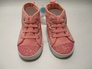Neu mit Etikett Carter's Baby Mädchen rosa hoch glitzernde Krippe Schuhe, 4 1/4" lange Innensohle - Bild 1 von 8