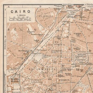 KAIRO القاهرة al-Qāhirah ÄGYPTEN Original Karte 1911 KAIRO Plan - Bild 1 von 9