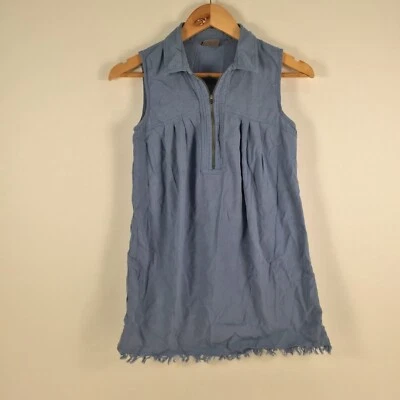 Blusa Vero Moda feminina tamanho XS azul gola sem mangas mistura de algodão 039730 - Imagem 1 de 4