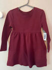 Old Navy Toddler Girls Burgundy Thermal-Knit Fit & Flare Dress Size 2T 4T