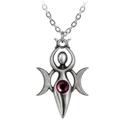 ALCHEMY DANU PENDANT Earth Mother Goddess Triple Moon Wicca + FREE VELVET POUCH — 第 1/3 张图片