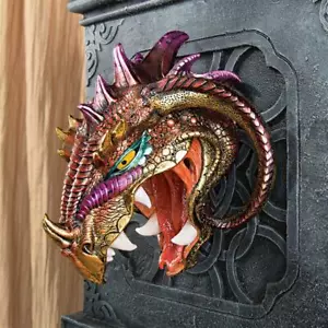 RARE: Hell's Prince Menacing Monstrous Iridescent Dragon Head Wall Mount Trophy - Picture 1 of 2