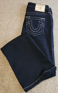 Pantalones de mezclilla True Religion para mujer 28 azules Becca tiro medio corte bota lavado oscuro punto pesado - Imagen 1 de 19