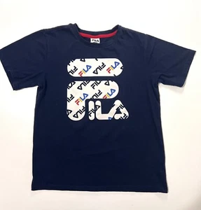 Fila Shirt Youth Large (14-16) Blue T-Shirt Short Sleeve Graphic Logo - Picture 1 of 4