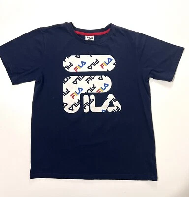 Fila Shirt Youth Large (14-16) Blue T-Shirt Short Sleeve Graphic Logo - Image 1 of 4