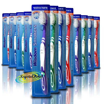 12x Wisdom Addis Raucher Zahnbürste extra harte Borsten Zahnbürste