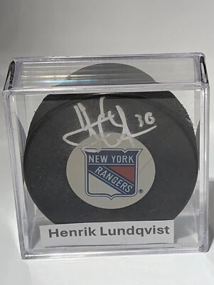 Henrik Lundqvist New York Rangers Signed Hockey Puck CSI - Image 1 of 2