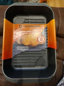 VTG Le Creuset Reservior Grill Ribbed Roasting Dish Pan Green 40 15.5"x 10 NEW - Picture 1 of 11