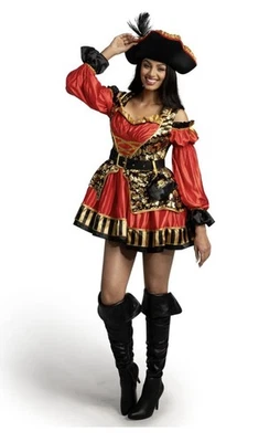 Women’s Small Pirate Costume Contains Dress, Hat, Belt, Pouch - Image 1 of 4