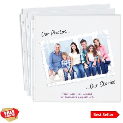 Páginas de recarga de álbum de recortes 12x12 - Paquete de 100 súper pesadas, se adapta a chatarra de 3 anillos... Foto 1 de 4