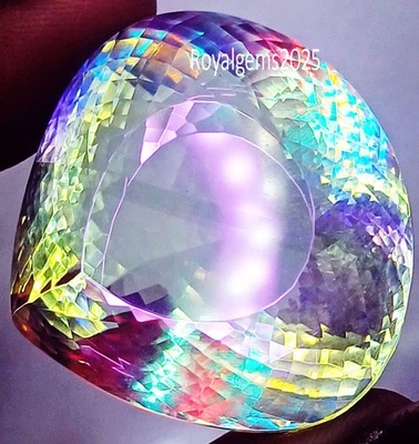 Certified Pear Shape 219.80 Ct Mystic Quartz In Rainbow Color Loose Gemstone - Image 1 of 4