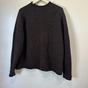 britches Great Outdoor 100% Wolle Pullover Strick Mock Neck Braun Damen Gr. Große - Bild 1 von 11