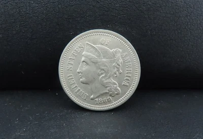 1869 Almost Uncirculated 3 Cent Nickel - Image 1 of 2