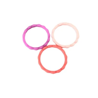 Lote de 3 anillos de boda de silicona para mujer rosa púrpura coral talla 7 Foto 1 de 3