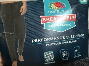 FRUIT Of The Loom Men’s XL BREAFABLE MEON FABRIC PERFORMANCE SLEEP PANT PANTALÓN - Picture 1 of 12