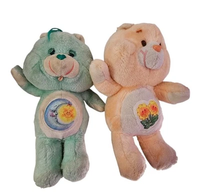 Lot 2 Vintage 1983 Care Bears Kenner Good Night Friend Care Plush 13"  - Image 1 of 4